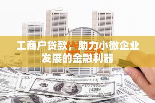 威宁工商户贷款，助力小微企业发展的金融利器