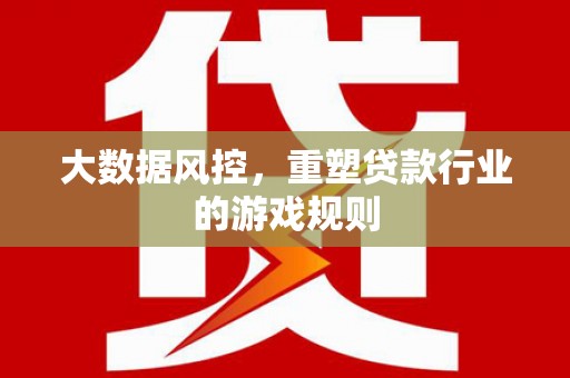 齐齐哈尔大数据风控，重塑贷款行业的游戏规则