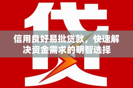 西市信用良好易批贷款，快速解决资金需求的明智选择