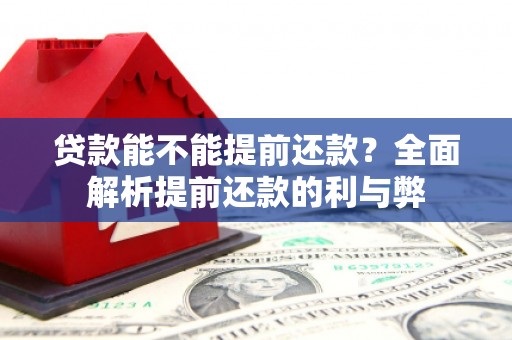 马边贷款能不能提前还款？全面解析提前还款的利与弊